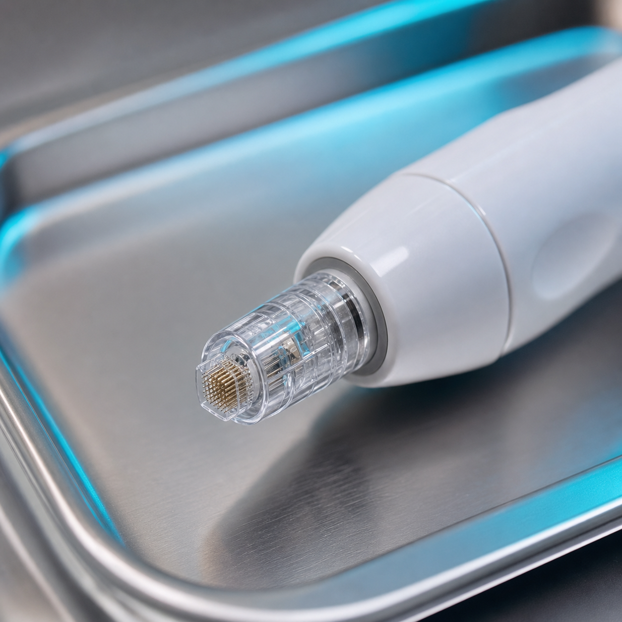 RF microneedling handpiece with insulated needle cartridge