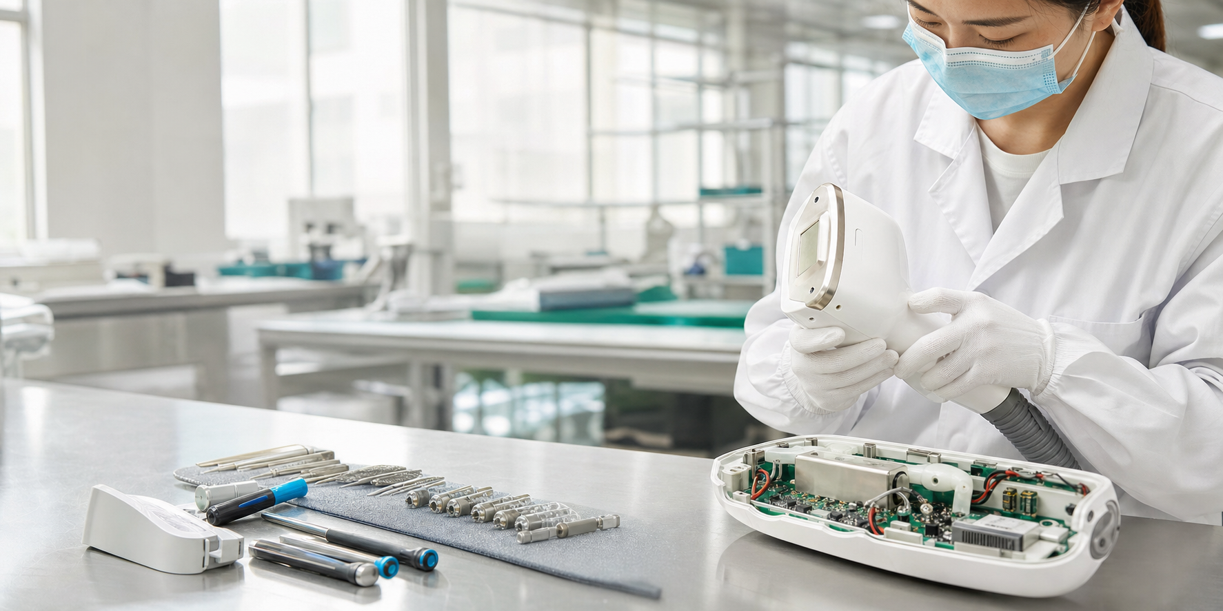 Inspección de control de calidad de fábrica de equipos de belleza OEM