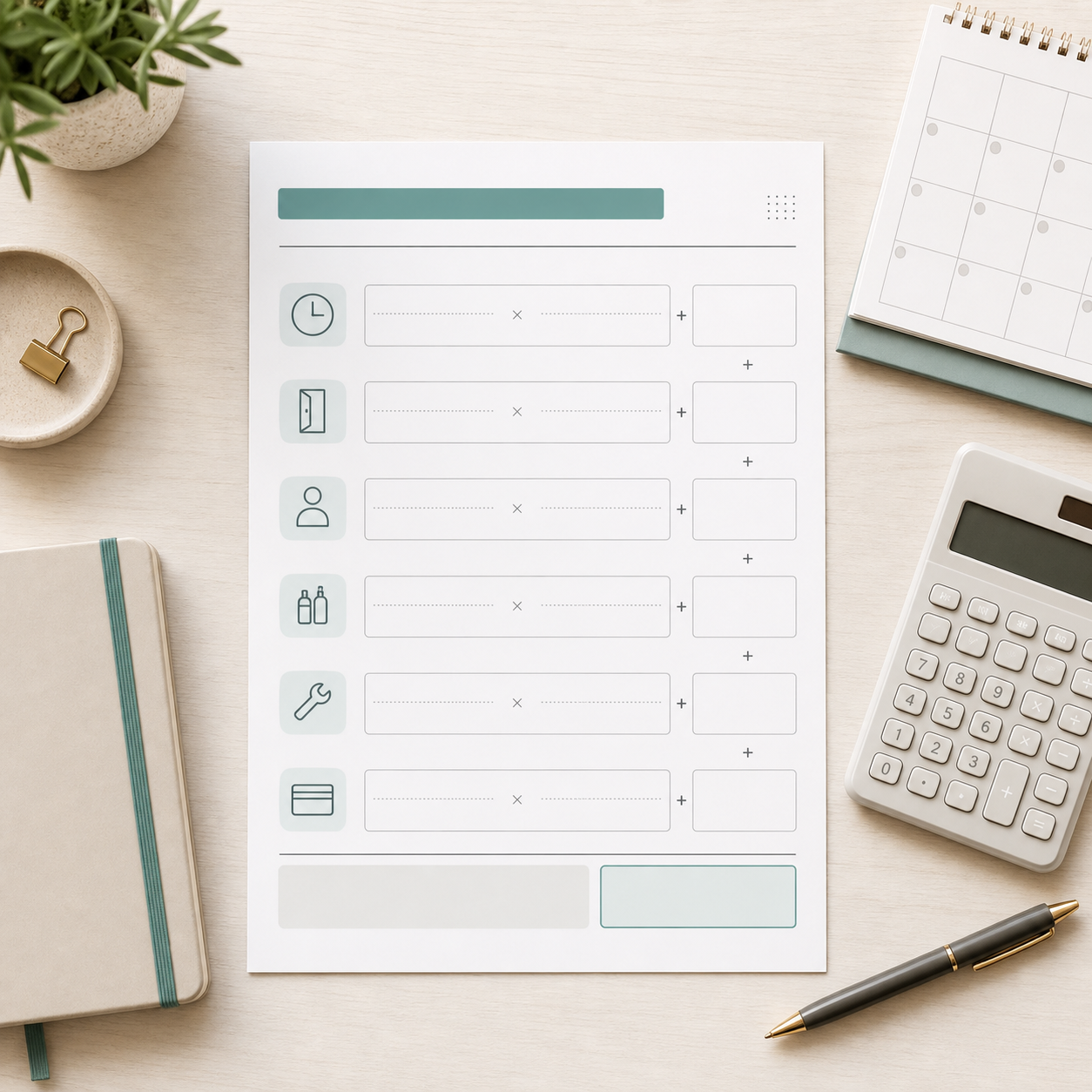Body contouring service menu cost planning worksheet