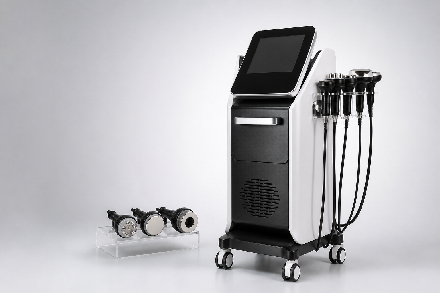 Multifunctional body contouring machine with RF and cavitation handpieces