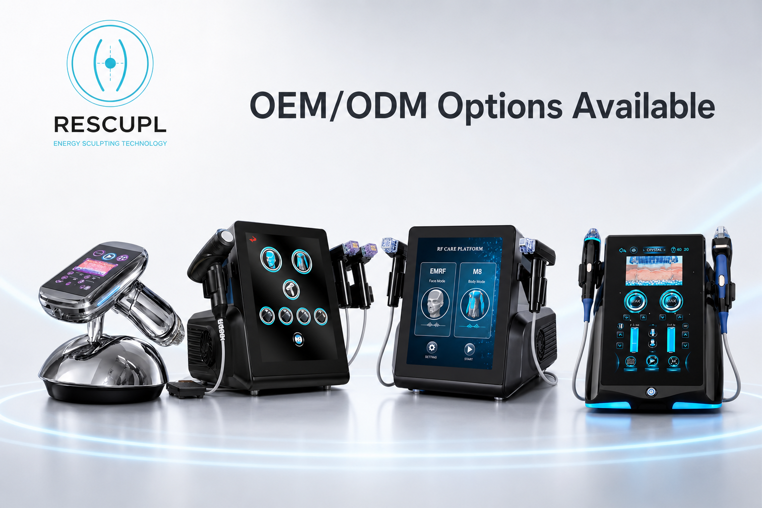 RESCUPL RF microneedling product lineup with OEM and ODM options